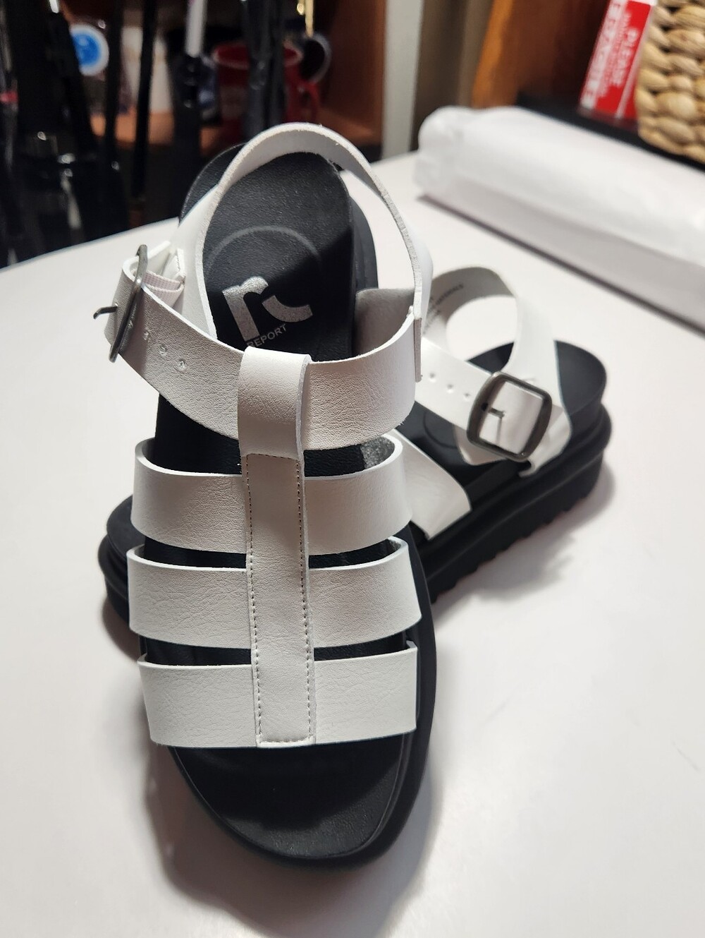 Women's White Strappy Gladiator Sandals